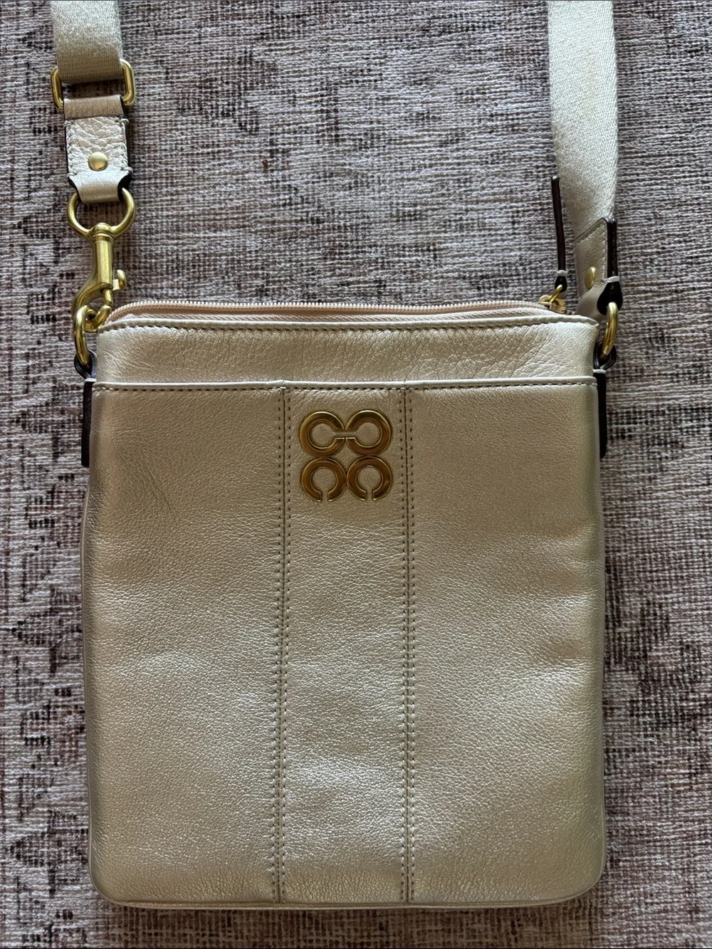 Coach Gold Crossbody Bag with Gold Hardware